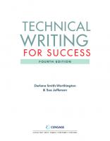 Technical Writing for Success [4 ed.]
 9781305948822