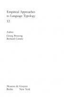 Tense, Aspect and Action: Empirical and Theoretical Contributions to Language Typology
 9783110883077, 9783110127133