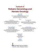 Textbook of Pediatric Hematology & Hemato-Oncology [1 ed.]