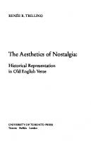 The Aesthetics of Nostalgia: Historical Representation in Old English Verse
 9781442697935