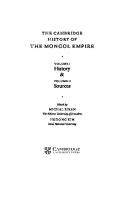 The Cambridge History of the Mongol Empire [2 vols., 1 ed.]
 9781107116481, 9781316337424, 9781107112957, 9781107112971