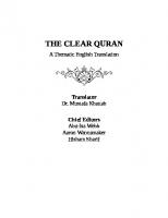 The Clear Quran: A Thematic English Translation of the Message of the Final Revelation
 097730096X, 9780977300969