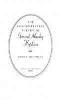 The Contemplative Poetry of Gerard Manley Hopkins [Course Book ed.]
 9781400859986