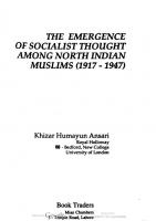 The Emergence of Socialist Thought Among North Indian Muslims