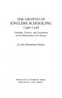 The Growth of English Schooling, 1340-1548: Learning, Literacy, and Laicization in Pre-Reformation York Diocese [Course Book ed.]
 9781400856169