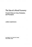 The Idea of a Moral Economy: Gerard of Siena on Usury, Restitution, and Prescription
 9781442695689