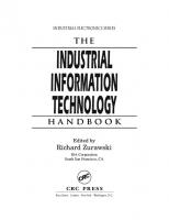 The Industrial Information Technology Handbook (Industrial Electronics) [1 ed.]
 9780849319853, 0849319854