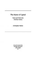 The Matter of Capital: Poetry and Crisis in the American Century
 9780674061163