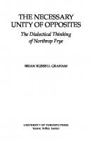 The Necessary Unity of Opposites: The Dialectical Thinking of Northrop Frye
 9781442687189