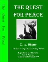 The Quest for Peace: Selections from Speeches and Writings, 1963-65