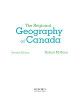 The Regional Geography of Canada [7 ed.]
 9780199021291, 0199021295