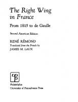 The right wing in France from 1815 to De Gaulle
 9780812274905