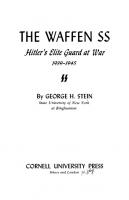 The Waffen SS: Hitler's Elite Guard at War, 1939–1945 [1 ed.]
 0801492750, 9780801492754