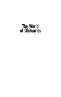 The World of Obituaries: Gender across Cultures and over Time
 0814336558, 9780814336557