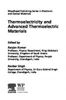 Thermoelectricity and Advanced Thermoelectric Materials
 9780128199848, 9780128204399, 0128199848