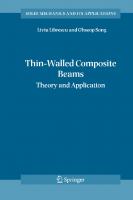 Thin-Walled Composite Beams: Theory and Application (Solid Mechanics and Its Applications, 131)
 1402034571, 9781402034572