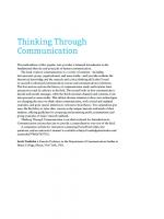Thinking Through Communication: An Introduction to the Study of Human Communication
 0367860031, 9780367860035