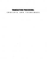 Transaction Processing: Concepts and Techniques [1 ed.]
 1558601902