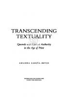 Transcending Textuality: Quevedo and Political Authority in the Age of Print
 9780271078649