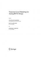 Transistor Level Modeling for Analog/RF IC Design
 1402045557, 9781402045554