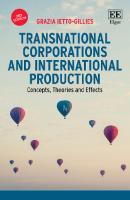 Transnational Corporations and International Production: Concepts, Theories and Effects [3 ed.]
 1788117131, 9781788117135