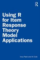 Using R for Item Response Theory Model Applications [1 ed.]
 9781138542785, 9781138542792, 9781351008167, 9781351008136, 9781351008150