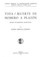 Vida/muerte de Homero a Platón: estudio de semántica estructural
 8400036174, 9788400036171