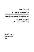 Violence in a Time of Liberation: Murder and Ethnicity at a South African Gold Mine, 1994
 9780822393412