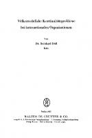 Völkerrechtliche Kontinuitätsprobleme bei internationalen Organisationen [Reprint 2017 ed.]
 9783111666648, 9783111281902