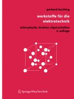 Werkstoffe für die Elektrotechnik: Mikrophysik, Struktur, Eigenschaften [4 ed.]
 3211221336, 9783211221334