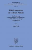 Wählerverhalten in Sachsen-Anhalt: Zur Bedeutung sozialstruktureller Einflußfaktoren auf die Wahlentscheidungen 1990 und 1994 [1 ed.]
 9783428490097, 9783428090099