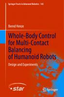 Whole-Body Control for Multi-Contact Balancing of Humanoid Robots: Design and Experiments (Springer Tracts in Advanced Robotics, 143)
 3030872114, 9783030872113