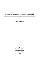 Why Democracy Is Oppositional [Pilot project. eBook available to selected US libraries only]
 9780674286627