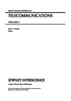 Wiley Encyclopedia of Telecommunications, [Vol.5]
 9780471369721, 0471369721