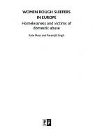 Women Rough Sleepers in Europe: Homelessness and Victims of Domestic Abuse
 9781447317111