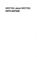 Writing about Writing [5 ed.]
 9781319486518, 8220128501872