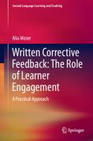 Written Corrective Feedback: The Role of Learner Engagement: A Practical Approach (Second Language Learning and Teaching)
 3030639932, 9783030639938