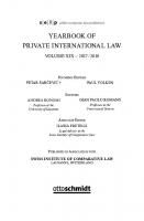 Yearbook of Private International Law: Volume XIX Yearbook of Private International Law Vol. XIX - 2017/2018
 9783504386078