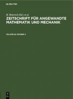 Zeitschrift für Angewandte Mathematik und Mechanik: Volume 65, Number 3 [Reprint 2021 ed.]
 9783112547168, 9783112547151